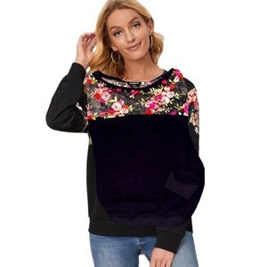 BEBE, Floral Veil  Sweater